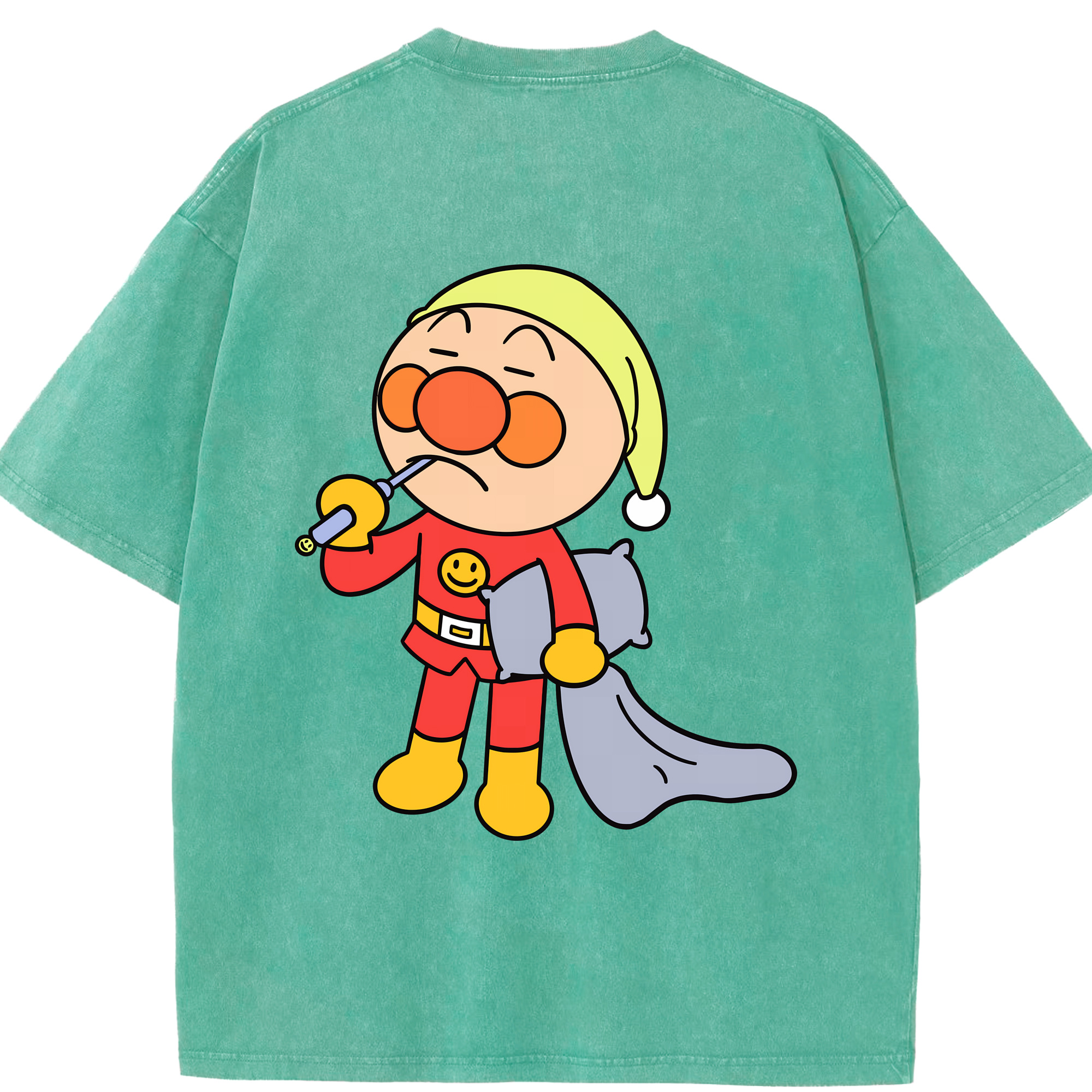 （画像用） アンパンマン Anpanman 綿100% ヴィンテージ風 半袖Tシャツ（背面プリント）